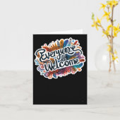 Iedereen is welkom Sticker Kaart (Gele Bloem)