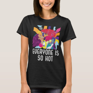 Iedereen is zo heet biseksueel regenboog pride bis t-shirt
