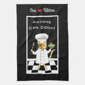 Iedereen kan Cook! All-Black keukenhanddoek (Verticaal)