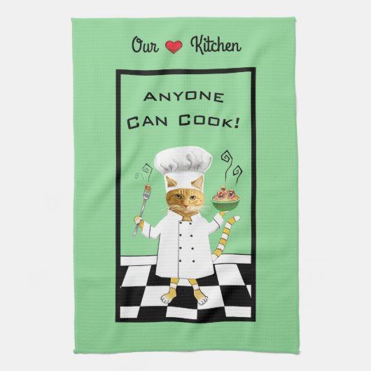 Iedereen kan Cook! All-Green Kitchen Towel Theedoek (Verticaal)