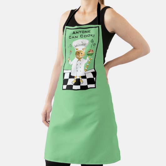 Iedereen kan Cook! Groen Kat Schort (groot) (Insitu)