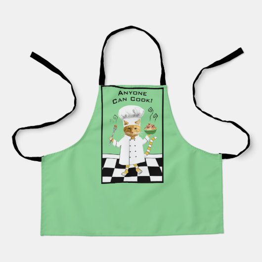 Iedereen kan Cook! Groen Kat Schort (klein) (Voorkant)