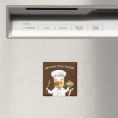Iedereen kan Cook! Kat koelkast Magnet (bruin) (Insitu (Vaatwasser))
