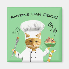 Iedereen kan Cook! Kat koelkast Magnet (groen)