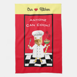 Iedereen kan Cook! Red Kitchen Towel Theedoek