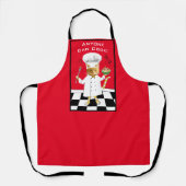 Iedereen kan Cook! Schort rood Kat (middelgroot) (Voorkant)