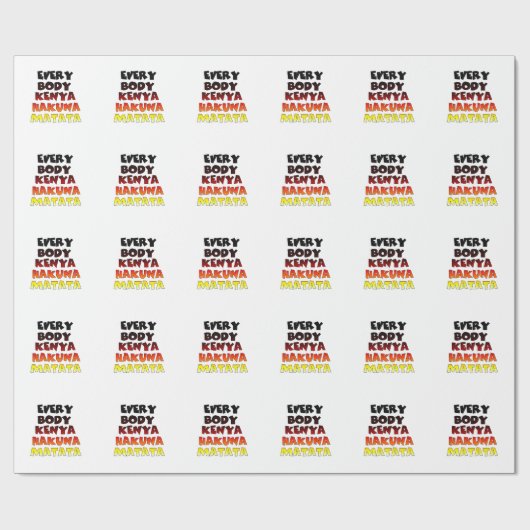 Iedereen Kenya Hakuna Matata Cadeaupapier (Vlak)