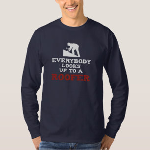 Iedereen kijkt naar een ROOFER-silhouette T-shirt