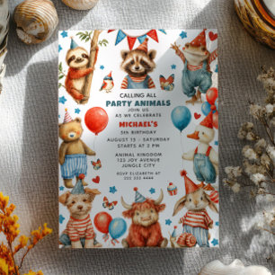 Iedereen Komen Alle Feestbeesten Whimsical Kinderv Kaart