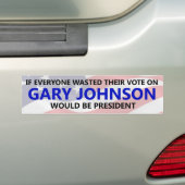 Iedereen moet zijn stem over Gary Johnson verspill Bumpersticker (Op auto)