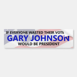 Iedereen moet zijn stem over Gary Johnson verspill Bumpersticker