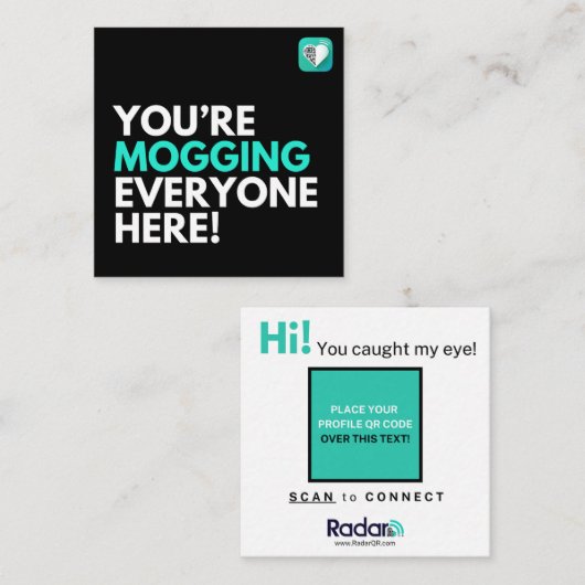 Iedereen moggen vierkante visitekaartje (Voorkant / Achterkant)