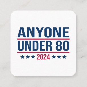 Iedereen onder 80 2024 Grappige president verkiezi Vierkante Visitekaartje
