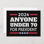 Iedereen onder de 70 voor President 2024 Briefkaart (Voorkant / Achterkant)