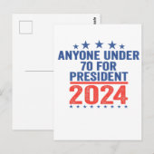 Iedereen onder de 70 voor president 2024 Grappige  Briefkaart (Voorkant / Achterkant)