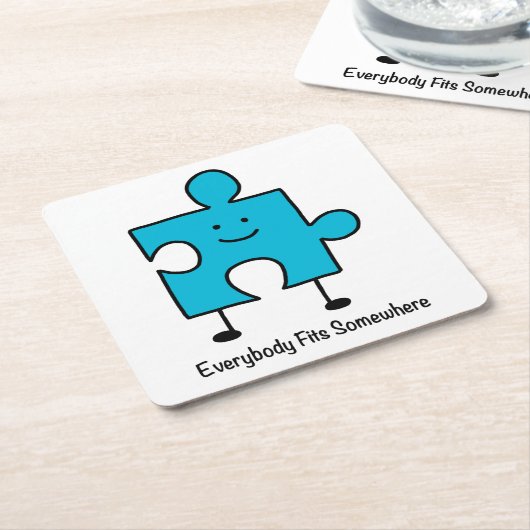 Iedereen past ergens in papieren Onderzetter (Schuin)
