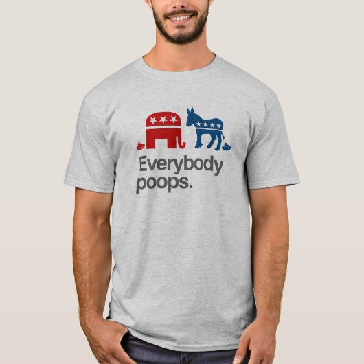 IEDEREEN POEPT POLITIEK T-SHIRT (Voorkant)