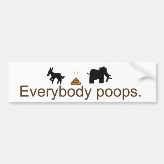Iedereen Poops Bumpersticker (Voorkant)