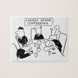 Iedereen slaapt op een conferentie over energiebes legpuzzel