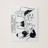 Iedereen slaapt op een conferentie over energiebes legpuzzel (Verticaal)