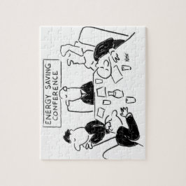 Iedereen slaapt op een conferentie over energiebes legpuzzel