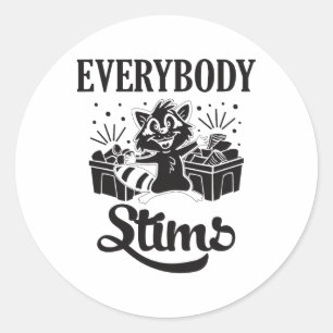 Iedereen Stims Neurodiversiteit Autisme Strijder N Ronde Sticker