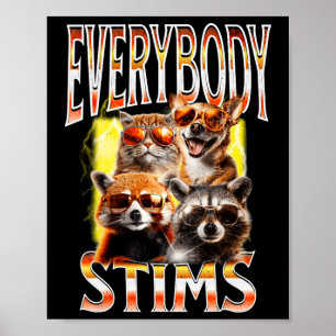Iedereen Stimt Autisme Bewustzijn Bootleg Neurodiv Poster