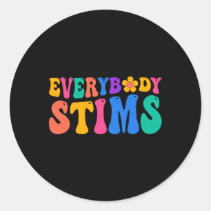 Iedereen stimuleert Autism Awareness Special Ed Te Ronde Sticker