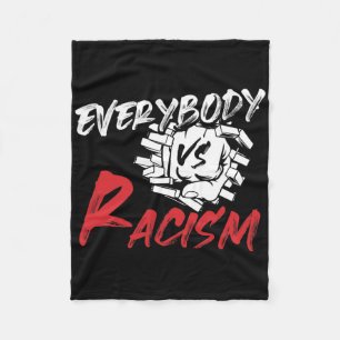 Iedereen tegen racisme - anti-haat verzet zich teg fleece deken