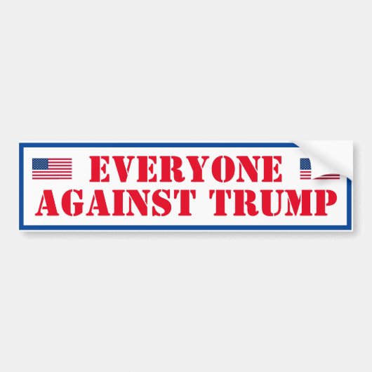 Iedereen tegen Trump-Bumpersticker Bumpersticker (Voorkant)
