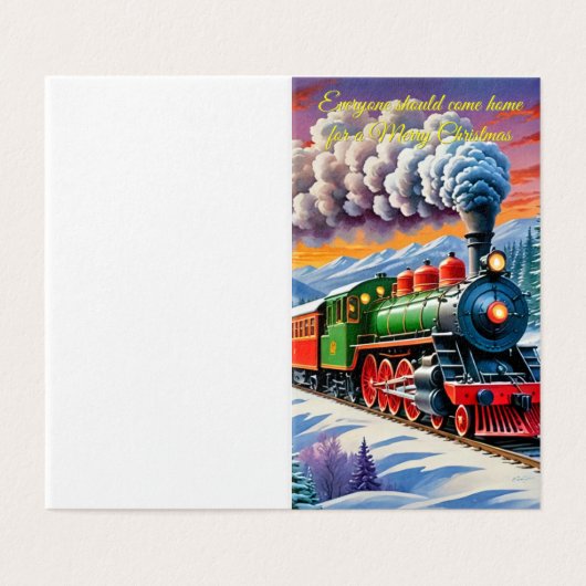 Iedereen thuis kerstkaart kaart (Buitenkant ongevouwen)