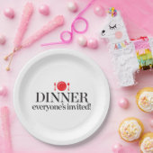 Iedereen uitgenodigd papieren bordje (Feest)