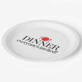 Iedereen uitgenodigd papieren bordje (Gekanteld)