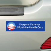 Iedereen verdient een betaalbare gezondheid ... bumpersticker (Op auto)