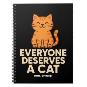 Iedereen verdient een kat Schattige Sinaasappel Ta Notitieboek