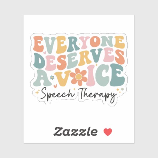 Iedereen verdient een spraaktherapie Groovy Sticker (Vel)