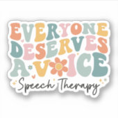 Iedereen verdient een spraaktherapie Groovy Sticker (Voorkant)