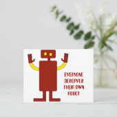 IEDEREEN VERDIENT HUN EIGEN ROBOT BRIEFKAART (Staand voorkant)