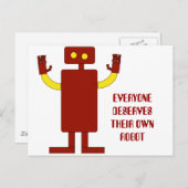 IEDEREEN VERDIENT HUN EIGEN ROBOT BRIEFKAART (Voorkant / Achterkant)