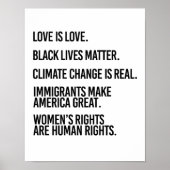 Iedereen verdient mensenrechten en klimaatverander poster (Voorkant)