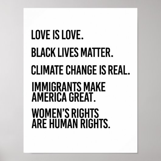 Iedereen verdient mensenrechten en klimaatverander poster (Voorkant)