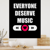 Iedereen verdient muziek poster (Keuken)