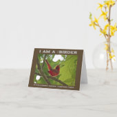 Iedereen Vogue Juvenile Summer Tanager Birder Kaart (Gele Bloem)