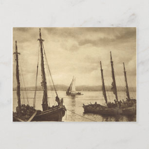 Iedereen voor Oysters!  Vissende boten Briefkaart