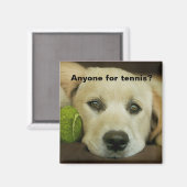 Iedereen voor tennis, golden retriever. magneet (Voorkant / Achterkant)