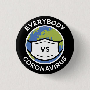 Iedereen VS Coronavirus Ronde Button 3,2 Cm