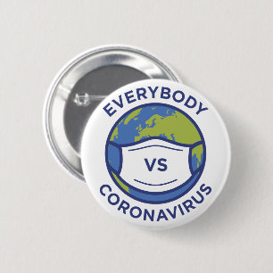 Iedereen VS Coronavirus Ronde Button 5,7 Cm