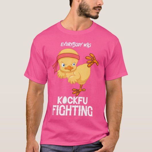 Iedereen was Kockfu aan het vechten tegen grappig T-shirt (Voorkant)