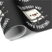 Iedereen was tofu vechten grappig eten pun donker cadeaupapier (Rol Hoek)