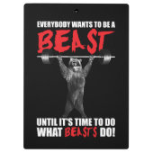 Iedereen wil een beest zijn - Beer optillen - Gym Klembord (Achterkant)